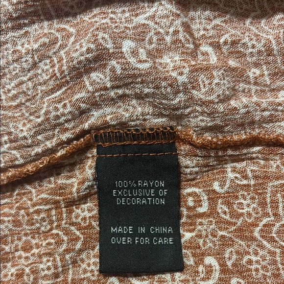 Rust Boho Lace Trim Sleeveless Top with Ruffle Straps - Picture 7 of 9